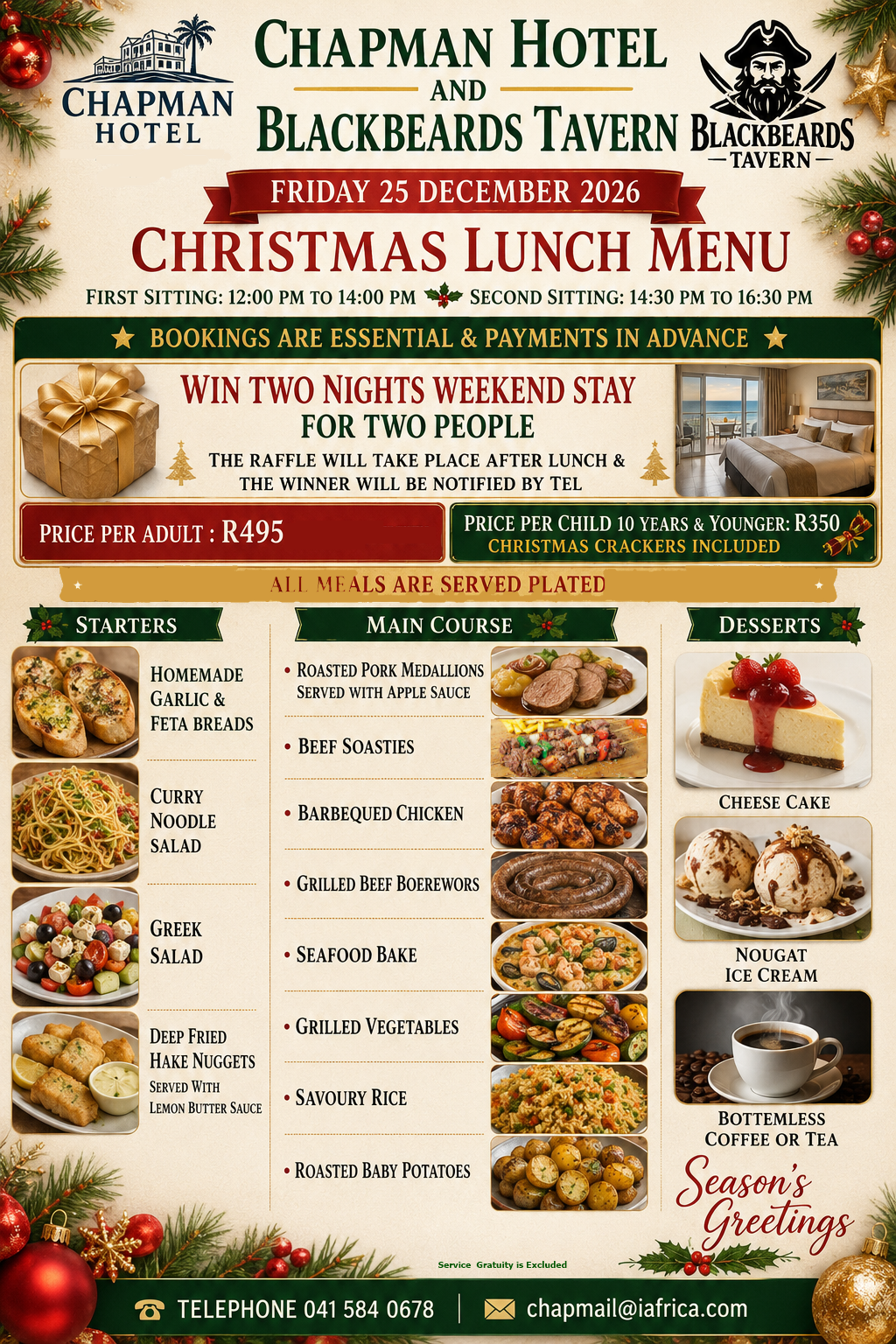 Christmas Day Lunch Menu 2026
